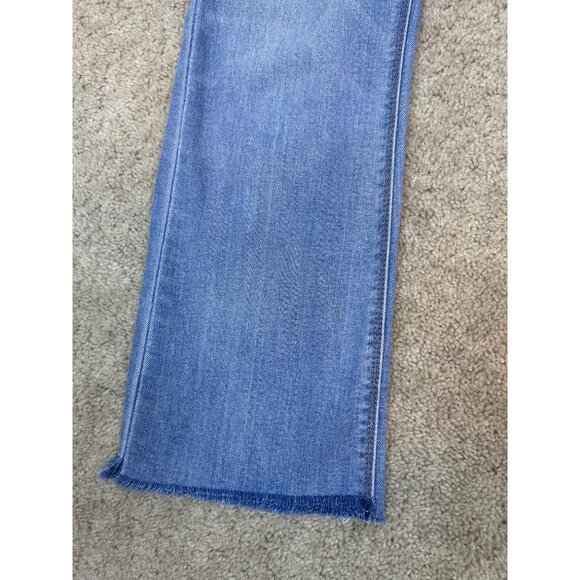 Anthropologie Unpublished Raw Edge Hem Cropped Medium Wash Jeans Size 25 - Picture 6 of 9